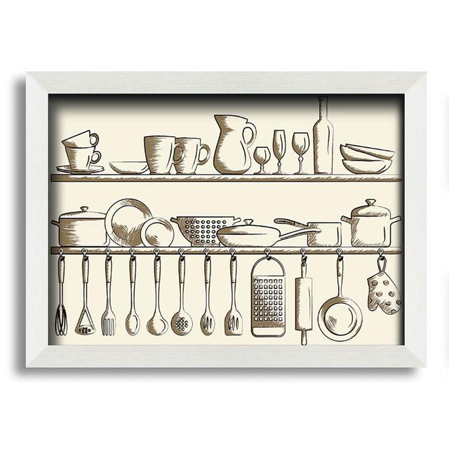 Utensils 6 - Single Picture Frame Art Prints Brambly Cottage Size: 21cm H x 29.7cm W x 10cm D on Productcaster.