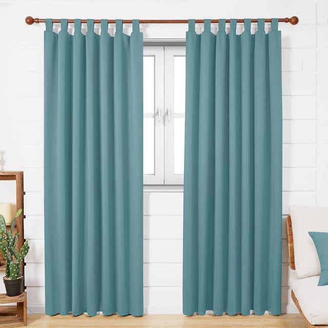 Quennie Polyester Blackout Tab Top Curtain Pair 17 Stories Panel Size: 42cm Width x 214cm Drop on Productcaster.