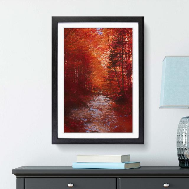 The Woodland Stream in Abstract - Picture Frame Graphic Art Print East Urban Home Size: 50cm H x 35cm W x 2cm D, Frame Option: Black on Productcaster.