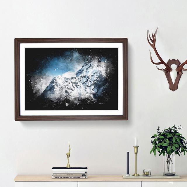 Ama Dablam Mountain In Nepal Paint Splash - Picture Frame Graphic Art East Urban Home Frame Option: Walnut Framed, Size: 33cm H x 45cm W x 2cm D on Productcaster.