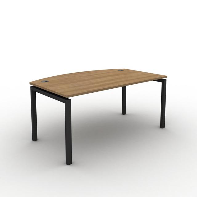 Grazian Desk Ebern Designs Frame Colour: Black, Size: 73cm H x 180 cm W x 100cm D, Top Colour: Romana Cherry on Productcaster.