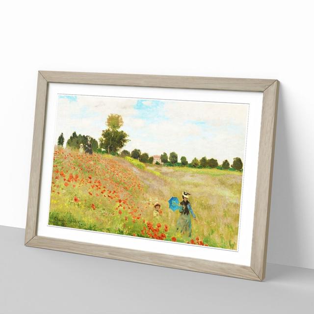 Poppy Field Vol.2 by Claude Monet - Picture Frame Painting on MDF East Urban Home Frame Option: Oak Framed, Size: 48cm H x 65cm W x 2cm D on Productcaster.