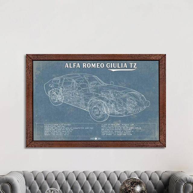 Alfa Romeo Giulia TZ by Cutler West - Floater Frame Print on Canvas Williston Forge Size: 66.04cm H x 101.6cm W x 3.81cm D, Frame Option: Brown on Productcaster.