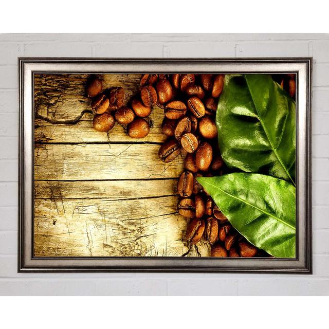 Coffee Beans And Leaves - Single Picture Frame Art Prints Ophelia & Co. Size: 29.7cm H x 42cm W x 1.5cm D on Productcaster.