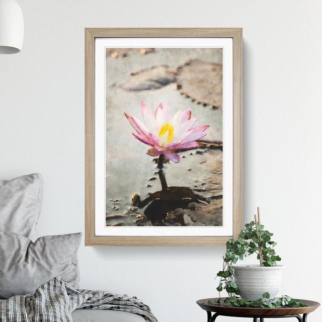 Beauty of a Water Lily - Picture Frame Painting East Urban Home Frame Option: Oak Framed, Size: 65cm H x 48cm W x 2cm D on Productcaster.