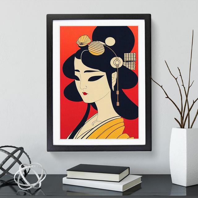 Geisha Profile No.1 - Picture Frame Graphic Art Latitude Vive Frame Colour: Black, Size: 46cm H x 34cm W x 2cm D on Productcaster.