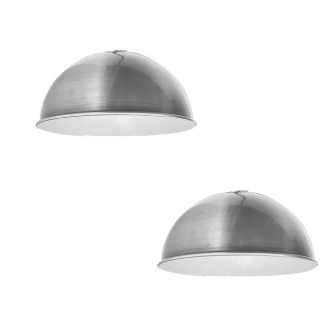 14cm H x 30cm W Metal Dome Lamp Shade ( Uno ) in Satin Nikel (Set of 2) George Oliver on Productcaster.