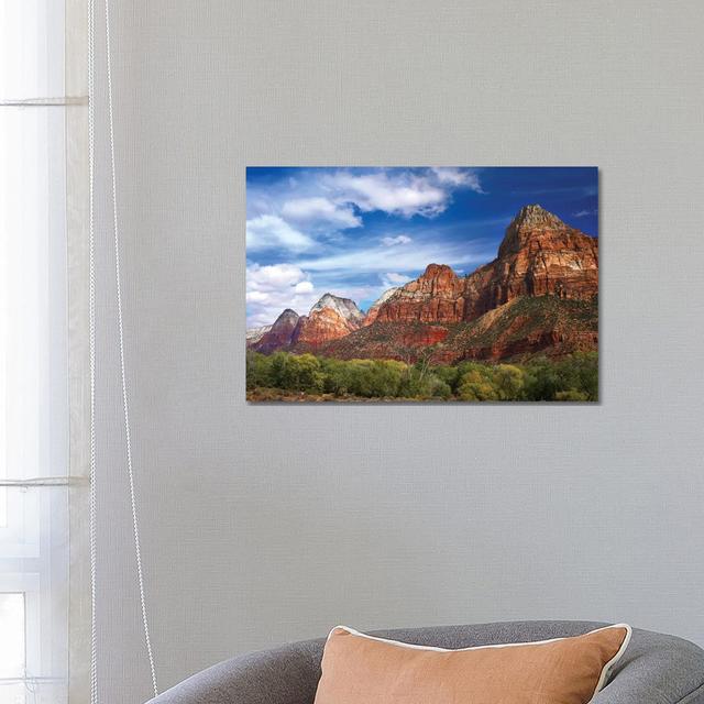 The Watchman, Outcropping Near South Entrance Of Zion National Park, Cottonwoods In Foreground, Utah by Tim Fitzharris - Wrapped Canvas Print Alpen Ho on Productcaster.