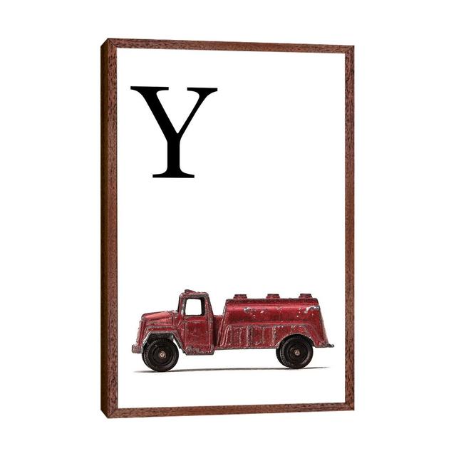 Y Water Truck White Letter - Graphic Art Print on Canvas Williston Forge Size: 66.04cm H x 45.72cm W x 3.81cm D, Format: Classic Brown Wood Framed on Productcaster.