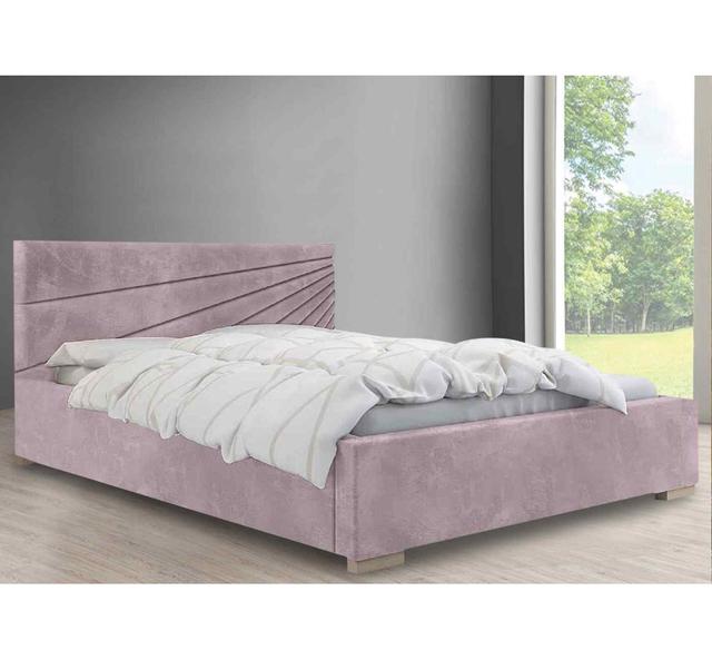 Fenna Bed King Plush Velvet Grey Envisage Trade Colour: Pink, Size: Small Double (4') on Productcaster.