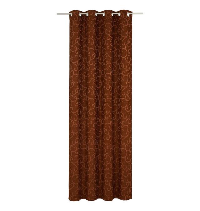 Siglerville Eyelet Curtain Single Panel, opaque Ophelia & Co. Panel Size: 132 W x 132 D cm, Colour: Brown on Productcaster.