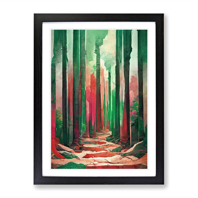 Forest No.2 Abstract - Picture Frame Painting Alpen Home Size: 34cm H x 25cm W x 2cm D, Frame Colour: Black on Productcaster.