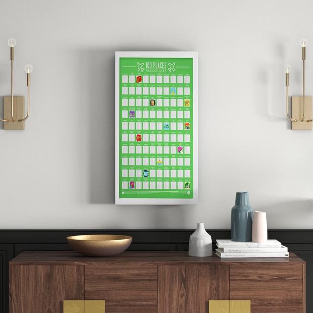 '100 Places Bucket List' Graphic Art Print Home Loft Concept on Productcaster.