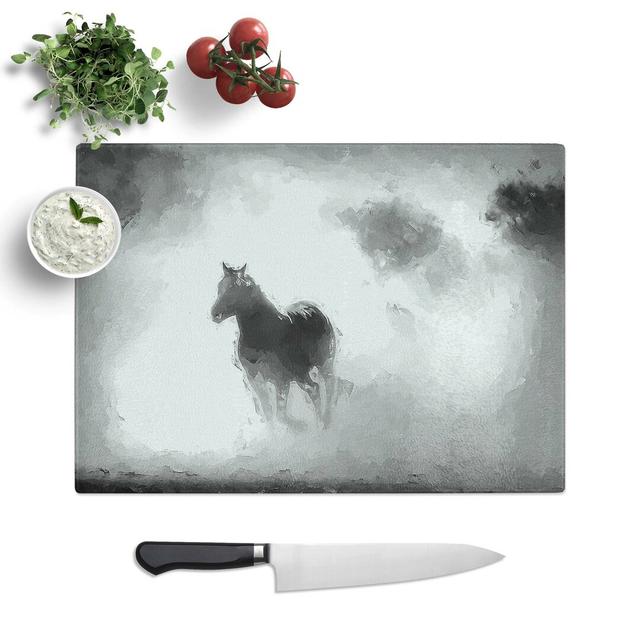 Glass Horses in Abstract Chopping Board East Urban Home Size: 39 cm W x 28.5 cm L on Productcaster.