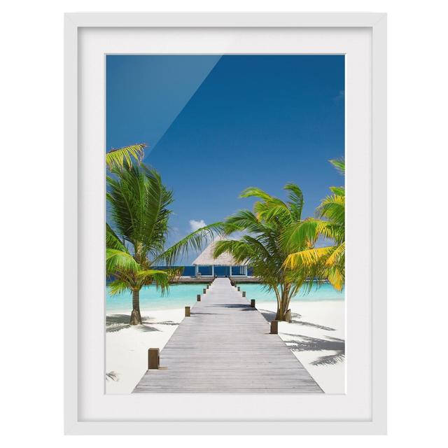 Catwalk to Paradise Framed Photographic Art Print East Urban Home Rahmenoptionen: Matt white, Size: 55 cm H x 40 cm W on Productcaster.