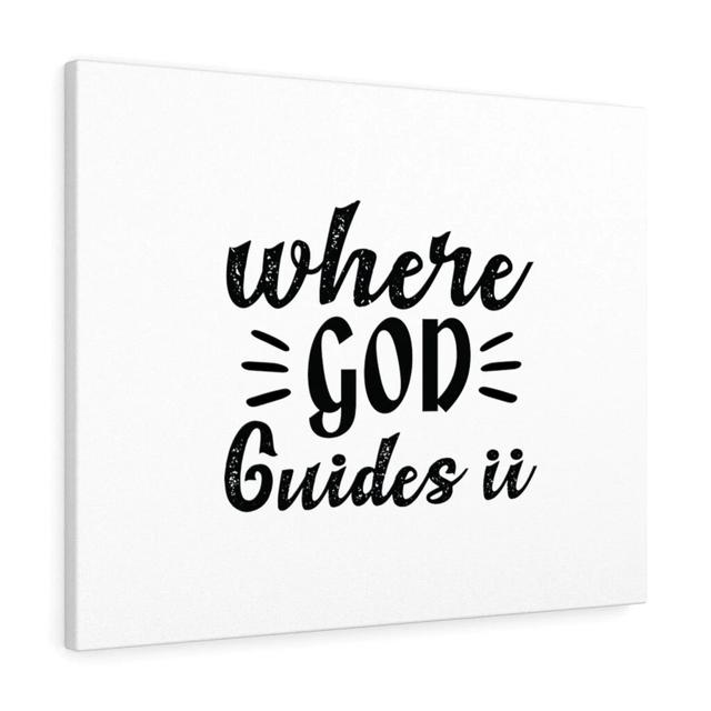 Where God Guides It - Wrapped Canvas Typography Blue Elephant Size: 61cm H x 76cm W on Productcaster.