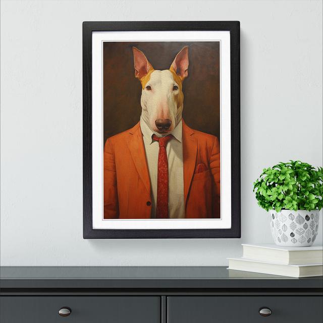 XYZ-FRM-V1223-647 English Bull Terrier Contemporary - Single Picture Frame Print on Wood Big Box Art Frame Colour: Black, Size: 64cm H x 46cm W x 2cm on Productcaster.