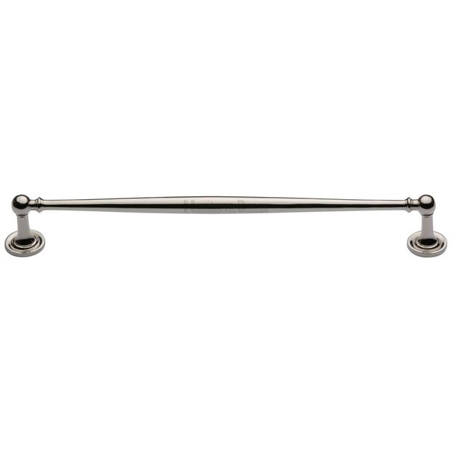 Colonial Cabinet Pull Bar Handle Heritage Brass Finish: Polished Nickel, Size: 25.4cm H x 2.5cm W x 28cm D on Productcaster.