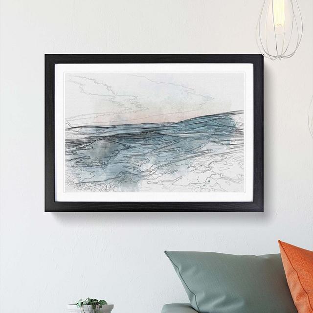 Rising Ocean in Abstract - Picture Frame Graphic Art Print East Urban Home Frame Option: Black, Size: 50cm H x 76cm W x 2cm D on Productcaster.