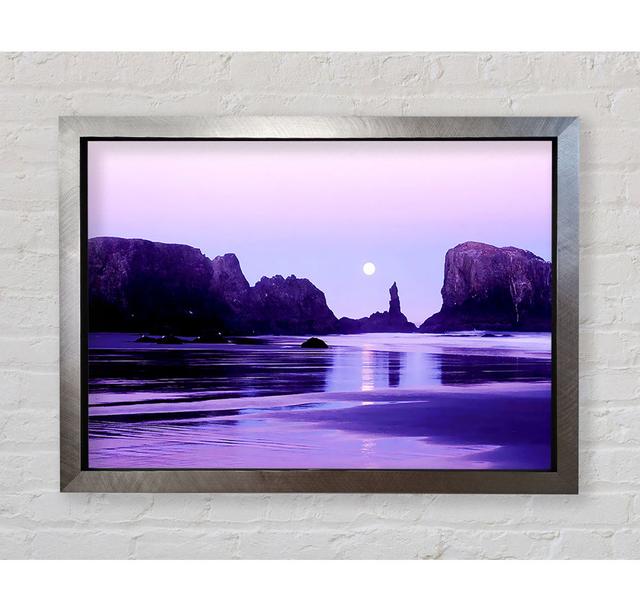 Lilac Moonlit Ocean - Single Picture Frame Art Prints Bright Star Size: 59.7cm H x 84.1cm W on Productcaster.