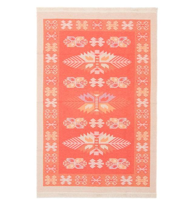 Randle Minimal Machine Woven Orange Area Rug Set Latitude Vive Rug Size: Rectangle 160 x 245cm on Productcaster.