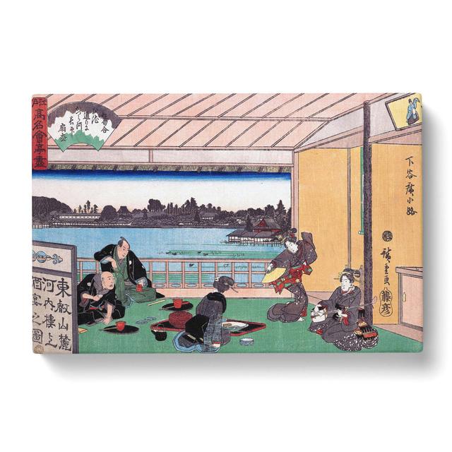 Teahouse At Hirokoji by Utagawa Hiroshige - Wrapped Canvas Print East Urban Home Size: 50cm H x 76cm W x 3cm D on Productcaster.