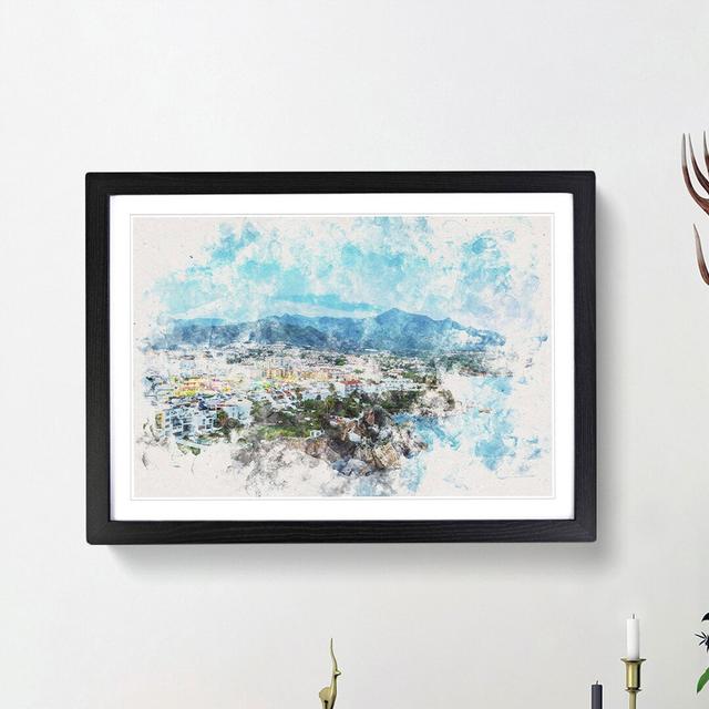 Skyline of Nerja in Spain - Picture Frame Painting Print on MDF East Urban Home Frame Option: Black Framed, Size: 33cm H x 45cm W x 2cm D on Productcaster.