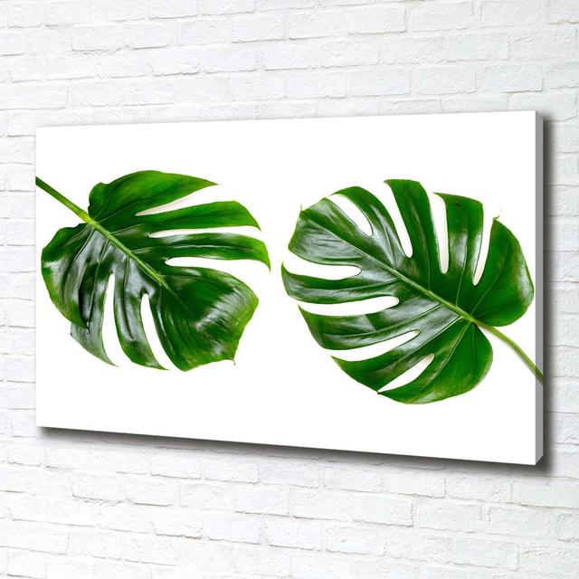 Tropical Leaves - Wrapped Canvas Art Prints Bay Isle Home on Productcaster.