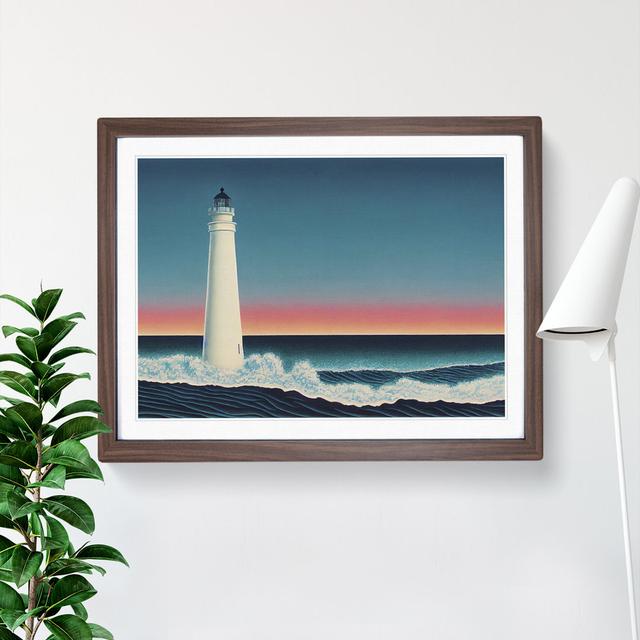 Special Lighthouse - Picture Frame Graphic Art Breakwater Bay Size: 46cm H x 64cm W, Frame Colour: Walnut Frame on Productcaster.