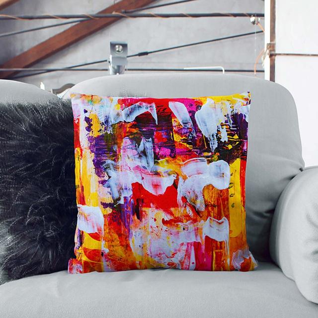 Abstract Square Throw Cushion East Urban Home Size: 55 x 55 cm, Backing Colour: Stone on Productcaster.