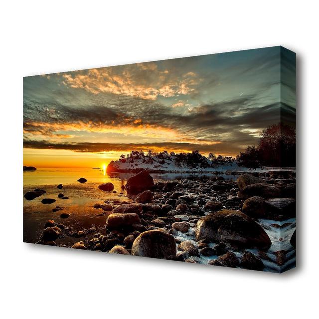 Winter Sunshine Sunset - Photographic Print on Canvas East Urban Home Size: 66 cm H x 101.6 cm W on Productcaster.