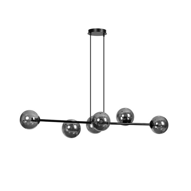 Colbert 6 - Light Kitchen Island Globe Pendant George Oliver Shade Colour: Graphite, Base Finish: Black on Productcaster.