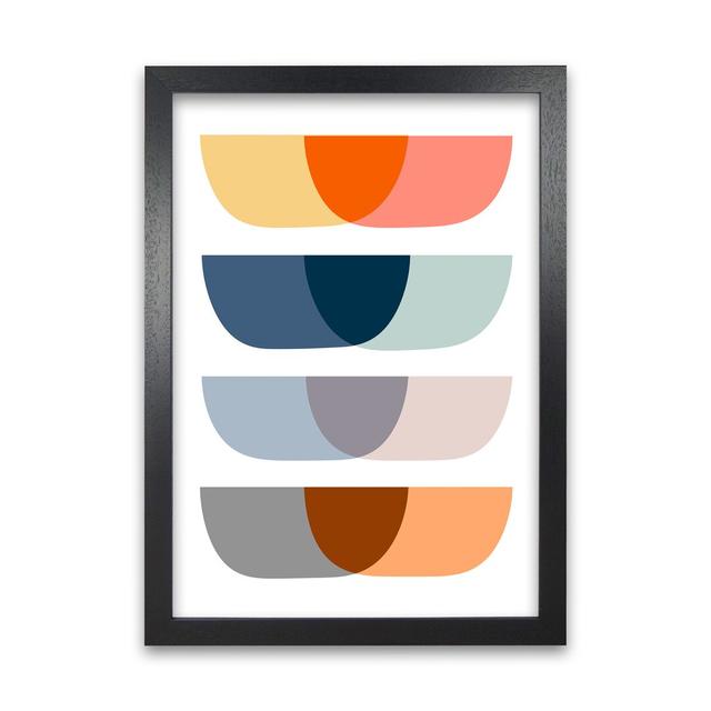 Abstract Mid Century Design Original - Graphic Art Print on Paper Norden Home Frame Option: Black Frame, Size: 84cm H x 59cm W x 3cm D on Productcaster.