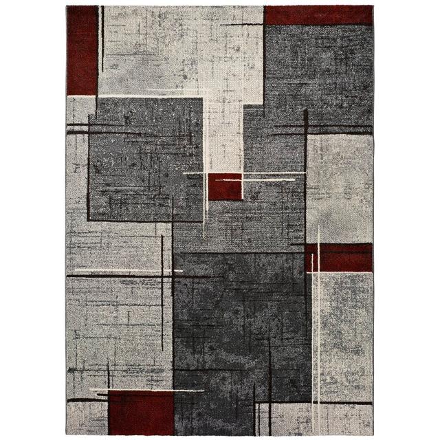 Axford Geometric Machine Woven Grey Area Rug Brayden Studio Rug Size: Rectangle 140 x 200cm on Productcaster.