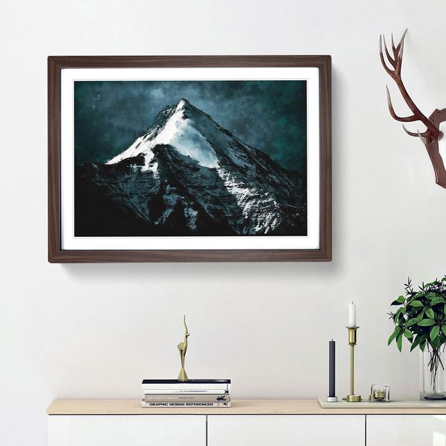 Snow Covered Mountain in India - Picture Frame Painting Print East Urban Home Frame Option: Walnut Framed, Size: 62cm H x 87cm W x 2cm D on Productcaster.