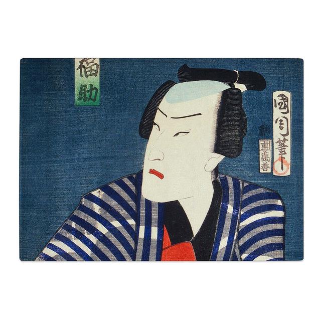 Tempered Glass Actor in a Robe by Toyohara Kunichika Chopping Board East Urban Home Size: 28.5 cm x 20 cm on Productcaster.