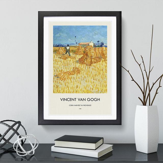 Harvest in Provence by Vincent Van Gogh - Picture Frame Painting East Urban Home Frame Option: Black Framed, Size: 65cm H x 48cm W x 2cm D on Productcaster.