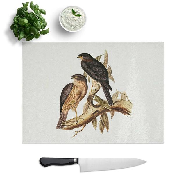 Tempered Glass Collared Sparrow Hawks Chopping Board East Urban Home Size: 28.5 cm W x 20 cm L on Productcaster.