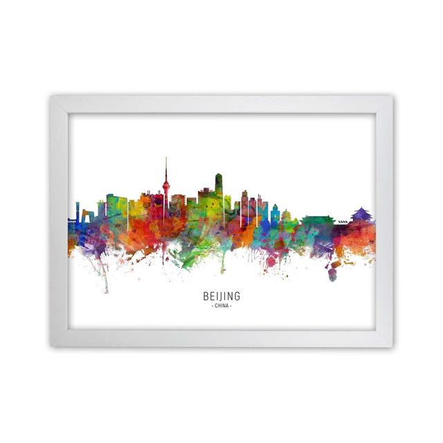 Beijing China Skyline by Michael Tompsett - Print Ebern Designs Format: White Framed, Size: 64cm H x 88cm W x 3cm D on Productcaster.