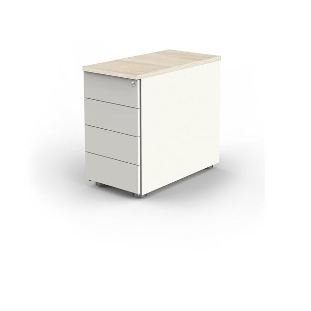 Flora 4 Drawer Filing Cabinet Symple Stuff Colour (Body/Front): White/Oak on Productcaster.