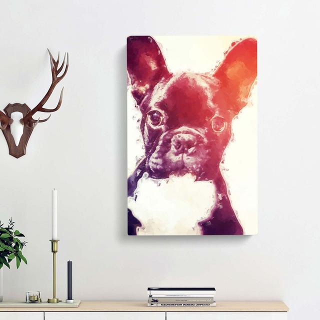 French Bulldog Puppy in Abstract - Wrapped Canvas Graphic Art Print East Urban Home Size: 50cm H x 35cm W x 3cm D on Productcaster.