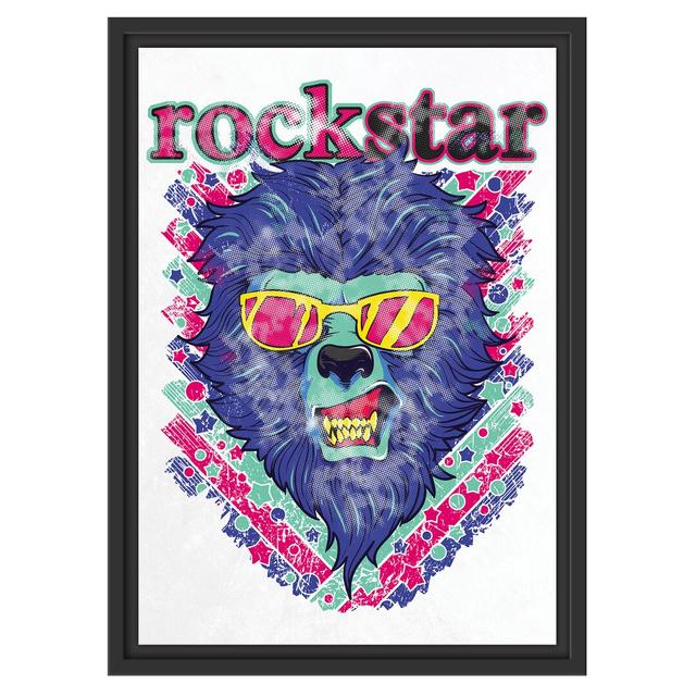 Gerahmtes Wandbild Rockstar-lion white East Urban Home Größe: 55 cm H x 40 cm B on Productcaster.