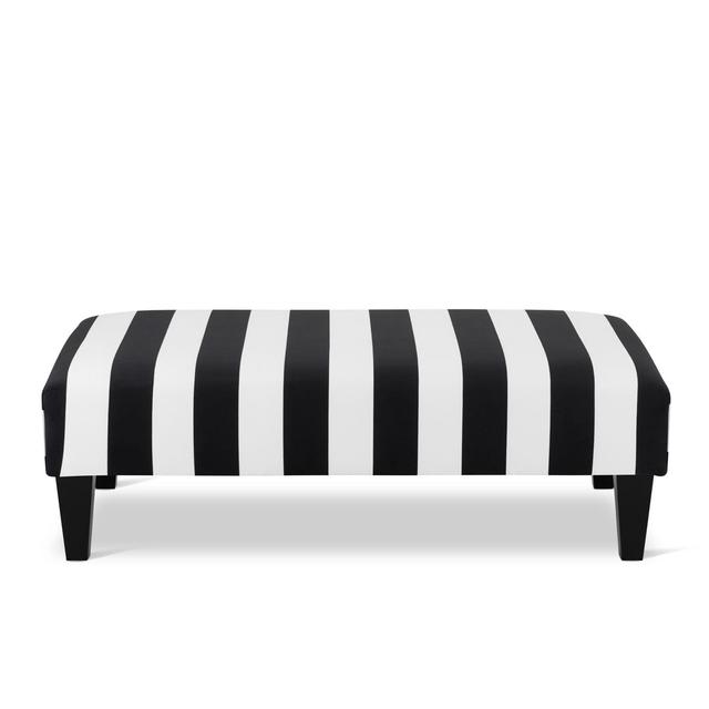 Irtu 60cm Wide Velvet Rectangle Striped Cocktail Ottoman Ebern Designs on Productcaster.