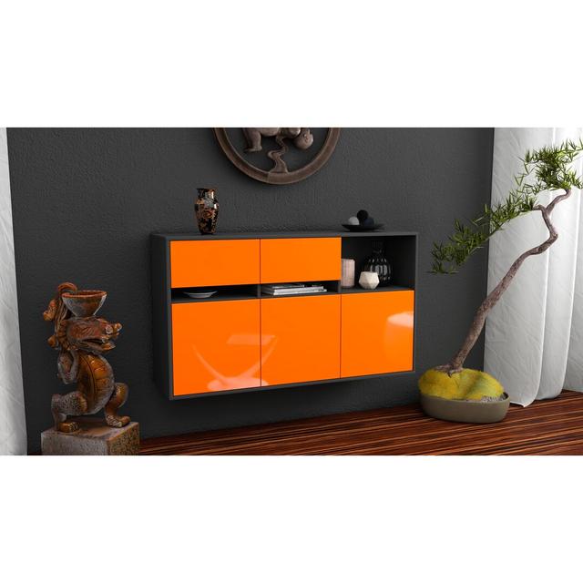 Brice Enterprise Sideboard Brayden Studio Colour (Body/Front): Black/High Gloss Orange on Productcaster.