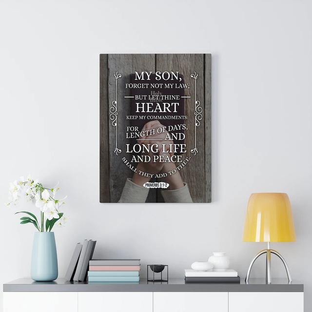 Long Life and Peace - Wrapped Canvas Typography Blue Elephant Size: 61cm H x 46cm W on Productcaster.