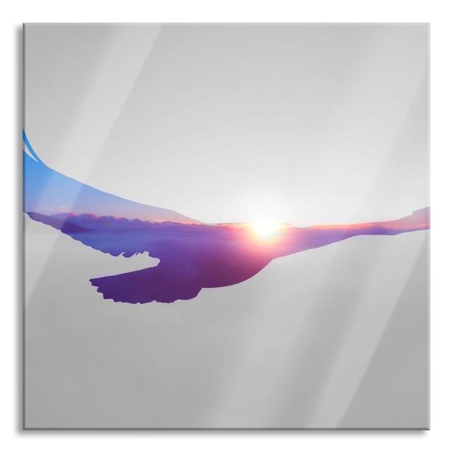 Fading Eagle At Sunset - No Frame Print on Glass Union Rustic Size: 70cm H x 70cm W x 0.4cm D on Productcaster.