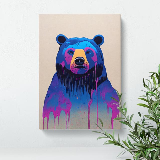 Dripping Paint Bear No.2 - Wrapped Canvas Graphic Art Alpen Home Size: 50cm H x 35cm W on Productcaster.