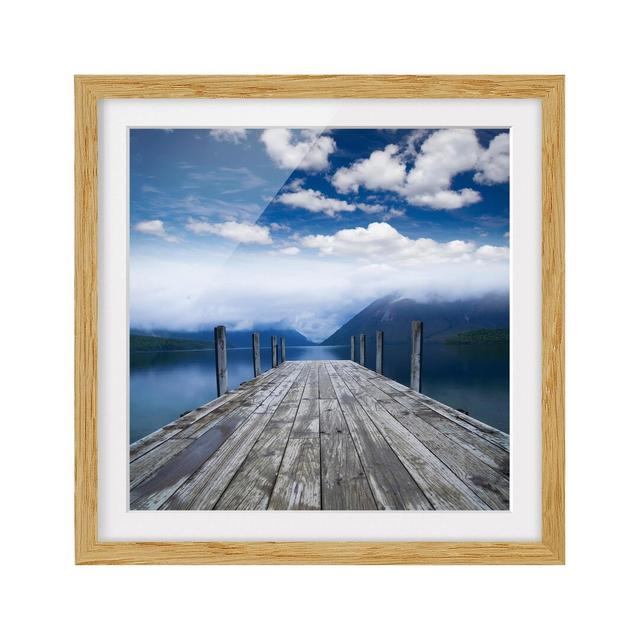 Nelson Lakes National Park - Picture Frame Photograph Print on Paper East Urban Home Frame Option: Natural Oak, Size: 50cm H x 50cm W x 2cm D on Productcaster.