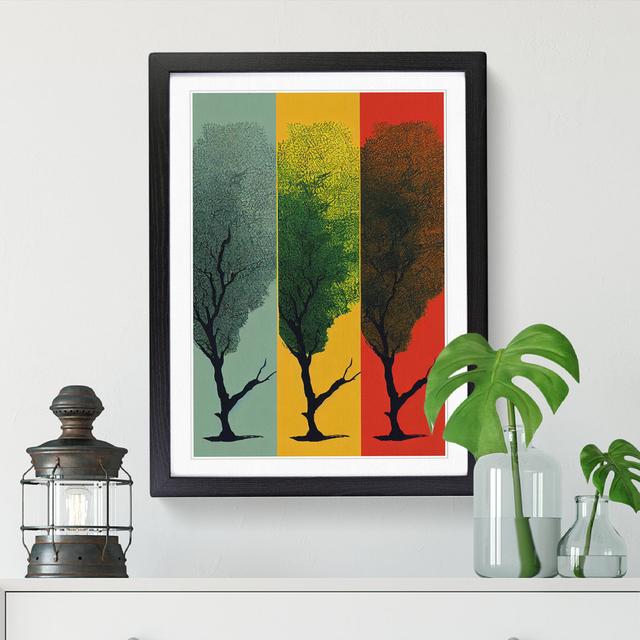 Trio Of Trees - Single Picture Frame Graphic Art Marlow Home Co. Frame Option: Walnut, Size: 46cm H x 34cm W x 2cm D on Productcaster.