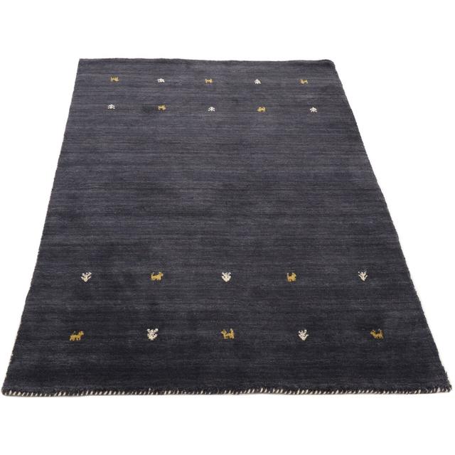 Handgefertigter Teppich aus Wolle in Schwarz Carpetfine Teppichmaße: Rechteckig 80 x 150 cm on Productcaster.